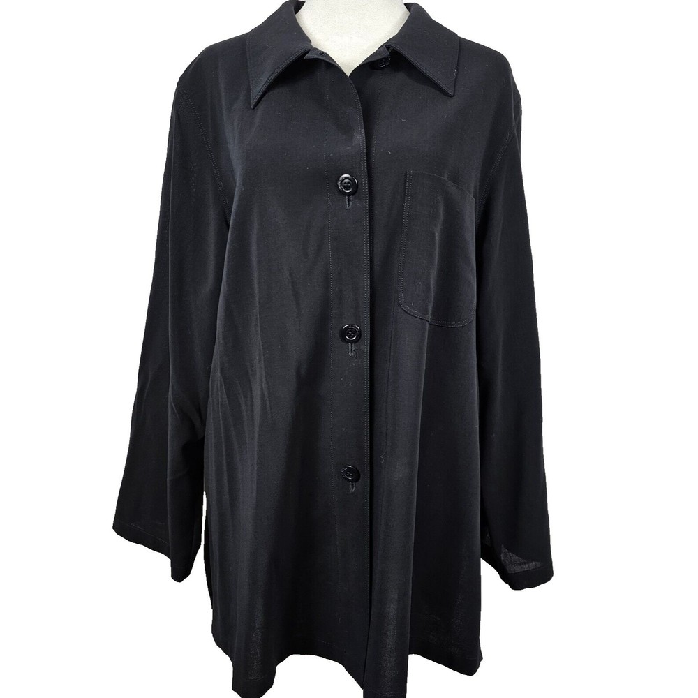 MaxMara Black Button-Up Blouse